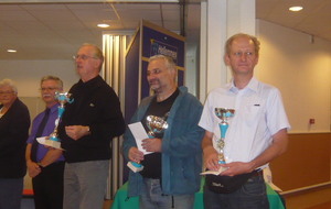Promotion A : 1er Pierre MENU (à gauche)
du club de La Couture (LRNP), 2 ème Jean-Luc CARIVEN (au centre), 3 ème Stéphane MARTEL(à droite) du club de Desvres (LRNP)